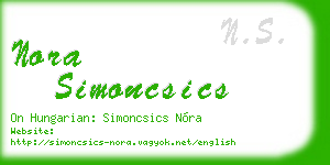 nora simoncsics business card