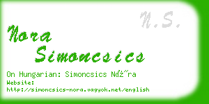 nora simoncsics business card